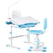 Keezi Kids Table Chair Set Adjustable Study Desk LED Lamp Blue