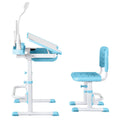 Keezi Kids Table Chair Set Adjustable Study Desk LED Lamp Blue