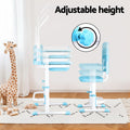Keezi Kids Table Chair Set Adjustable Study Desk LED Lamp Blue