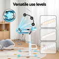 Keezi Kids Table Chair Set Adjustable Study Desk LED Lamp Blue