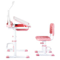 Keezi Kids Adjustable Study Desk Chair Set LED Lamp Pink