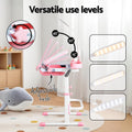 Keezi Kids Adjustable Study Desk Chair Set LED Lamp Pink