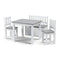 Keezi Kids Table Chair Set 2in1 Activity Storage Bench Grey 4pc