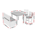 Keezi Kids Table Chair Set 2in1 Activity Storage Bench Grey 4pc
