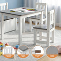 Keezi Kids Table Chair Set 2in1 Activity Storage Bench Grey 4pc