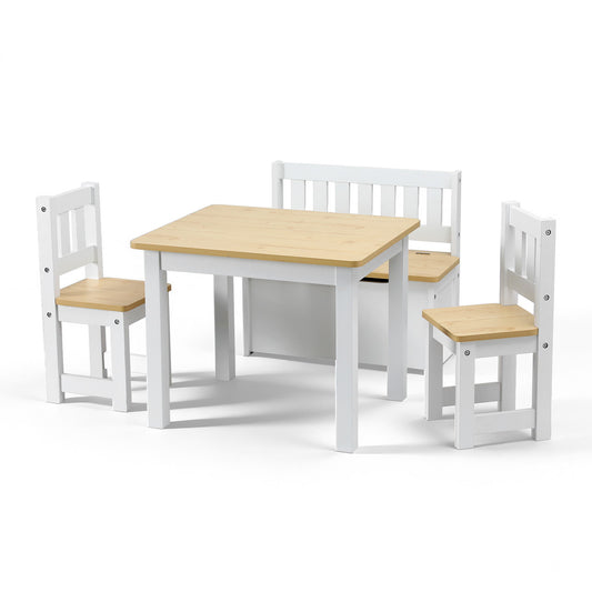 Keezi 2 in 1 Kids Table Chair Set 4pc Activity Table Storage Bench