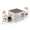 Keezi Kids Table Chair Set 4in1 Wooden Activity Blackboard Storage