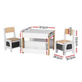 Keezi Kids Table Chair Set 4in1 Wooden Activity Blackboard Storage