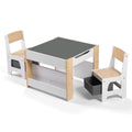 Keezi Kids Table Chair Set 4in1 Wooden Activity Blackboard Storage