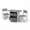 Keezi Kids Table 2 Chairs Wooden Activity Storage Grey Toddler