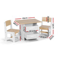 Keezi Kids Table 2 Chairs Wooden Activity Storage Drawers Natural