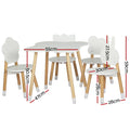 Keezi Kids Table Chairs Set 5pc Children Study Play Desk White