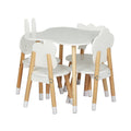 Keezi Kids Table Chairs Set 5pc Children Study Play Desk White