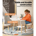 Keezi Kids Table Chairs Set 5pc Children Study Play Desk White