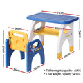 Keezi Kids Table Chair Set HDPE Toddler Blue Yellow