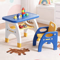 Keezi Kids Table Chair Set HDPE Toddler Blue Yellow