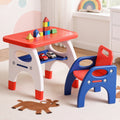 Keezi Kids Table Chair Set HDPE Toddler Activity Orange Yellow