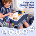 Keezi Kids Travel Tray Car Seat Lap Desk Portable Car Desk Organiser for Car & Airplane Blue