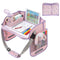 Keezi Kids Travel Tray Car Seat Lap Desk Portable Car Desk Organiser for Car & Airplane Pink