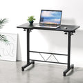Artiss Height Adjustable Laptop Desk 80CM Black Wooden Bed Side Table