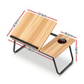 Artiss Laptop Desk Bed Table Foldable Portable Oak