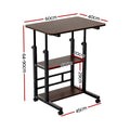 Artiss 60cm Height Adjustable Mobile Laptop Desk Computer Workstation