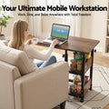 Artiss 3 Tier Mobile Laptop Desk Tiltable Wheels Adjustable