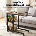 Artiss 3 Tier Mobile Laptop Desk Tiltable Wheels Adjustable