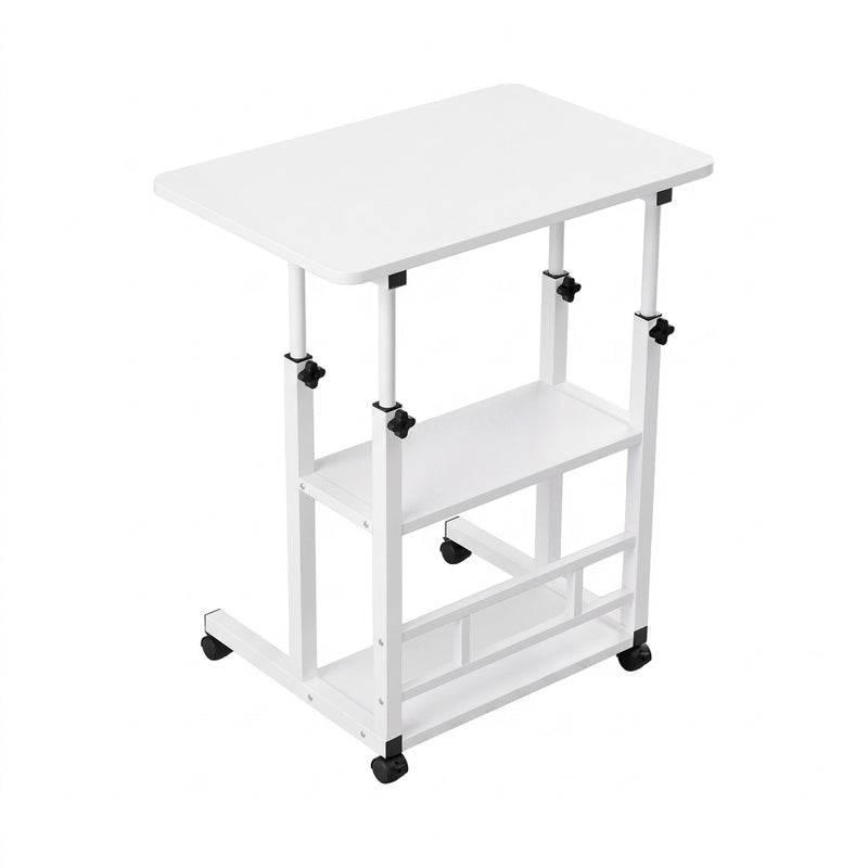 Artiss Laptop Desk Height Adjustable Mobile Workstation Computer Desks 60CM White