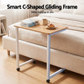 Artiss Mobile Laptop Desk Set 2-In-1 C-Shaped Nesting Table Oak