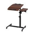 Artiss Laptop Desk 60cm Fan Cooling Table Walnut