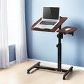 Artiss Laptop Desk 60cm Fan Cooling Table Walnut