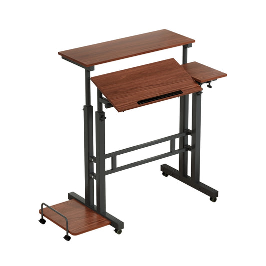 Artiss 80CM Adjustable Laptop Desk Dark Wood Table