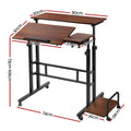 Artiss 80CM Adjustable Laptop Desk Dark Wood Table