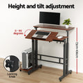 Artiss 80CM Adjustable Laptop Desk Dark Wood Table