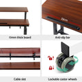 Artiss 80CM Adjustable Laptop Desk Dark Wood Table