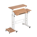 Artiss Laptop Desk 80CM Adjustable Light Wood Table