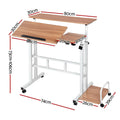 Artiss Laptop Desk 80CM Adjustable Light Wood Table