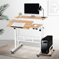 Artiss Laptop Desk 80CM Adjustable Light Wood Table