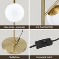 Artiss 3-Light Tree Floor Lamp 165cm Glass Shades Black