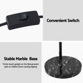 Artiss Arched Floor Lamp Black Marble Base Heavy-Duty Stand