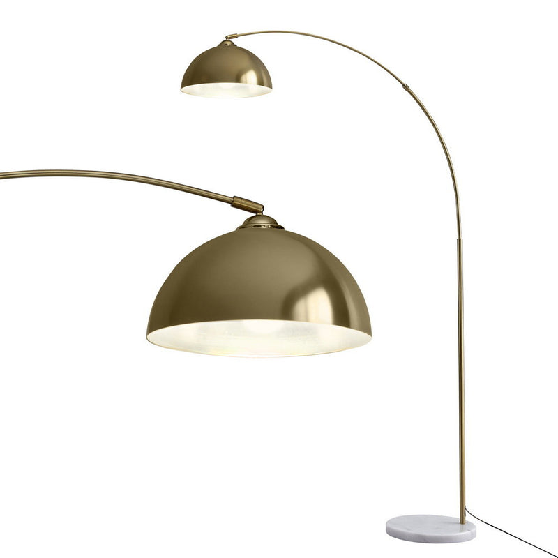 Artiss Arched Floor Lamp Gold Brass Marble Base Standing