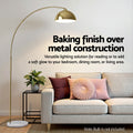 Artiss Arched Floor Lamp Gold Brass Marble Base Standing