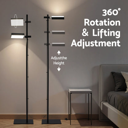 Artiss LED Floor Lamp, Modern Reading Lamp 360～ Rotating Adjustable Light Head,12W Standing Lamp for Living Room, Bedroom Office