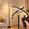 Artiss LED Floor Lamp with Dual Rotating Heads, Dimmable Light and Remote Control Black 20W