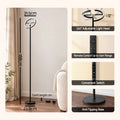 Artiss LED Floor Lamp with Dual Rotating Heads, Dimmable Light and Remote Control Black 20W