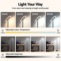 Artiss LED Floor Lamp with Dual Rotating Heads, Dimmable Light and Remote Control Black 20W