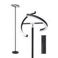 Artiss LED Floor Lamp with Dual Rotating Heads, Dimmable Light and Remote Control Black 20W