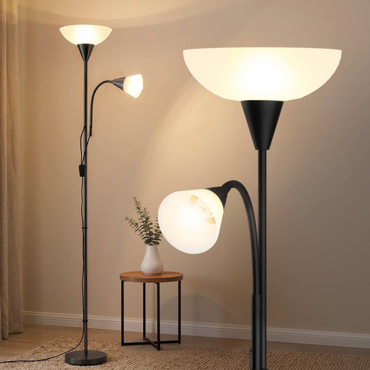 Artiss Floor Lamp Mother Child Modern Black Reading 150cm