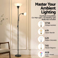 Artiss Floor Lamp Mother Child Modern Black Reading 150cm